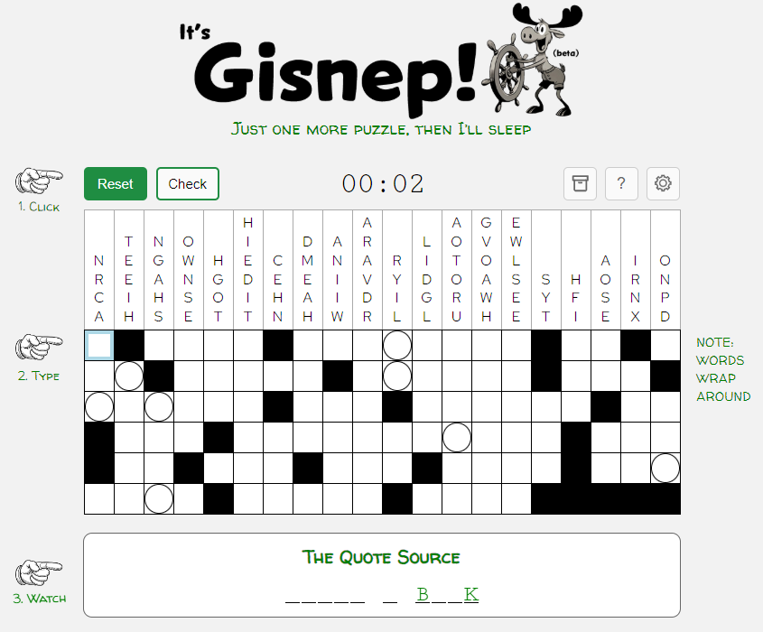 Gisnep is Your New Daily Word Puzzle